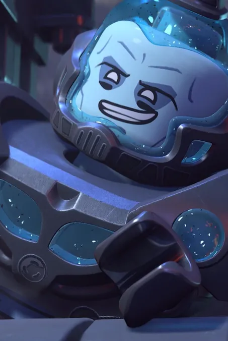 Mr. Freeze sits in his Freeze Truck, grinning evilly.